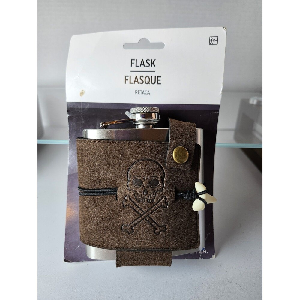 Pirate Belt Flask Adult Accessory Metal Faux Leather 6oz  NEW